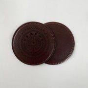 雙面PU皮革杯墊2入組 (4色可選)