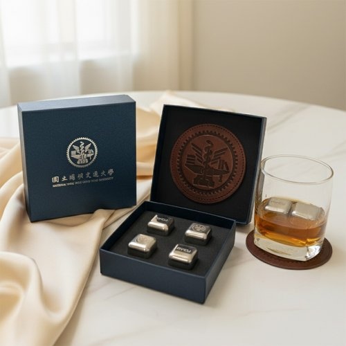 不鏽鋼冰塊禮盒-附杯墊