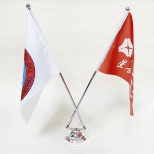FG05 迷你桌上旗 手搖旗 雙支 昇華彩印