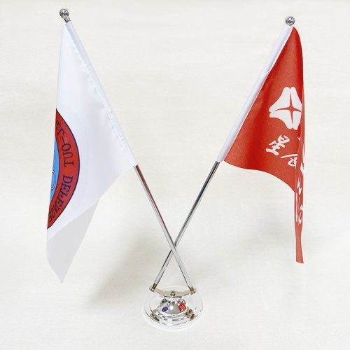 FG05 迷你桌上旗 手搖旗 雙支 昇華彩印